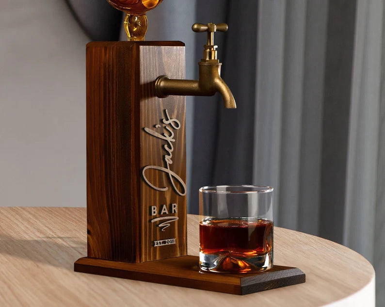 Personalized Wooden Liquor Dispenser